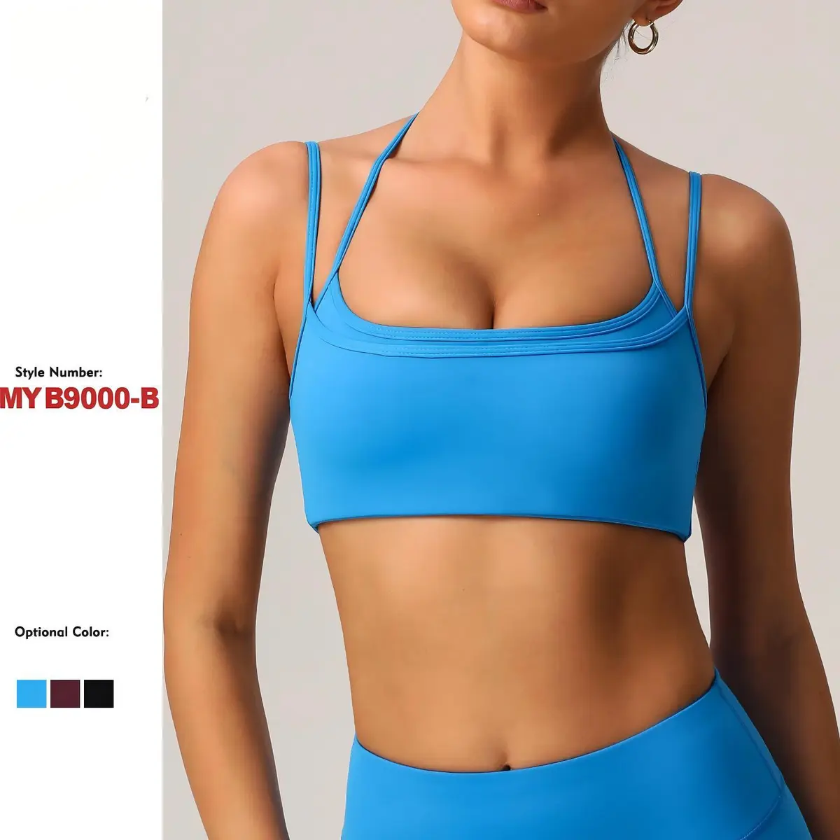 Custom Women Yoga Sports Bra Push up Backless Seamless Quick Dry High Elastic Halter Strap Running Gym Fitness Underwear