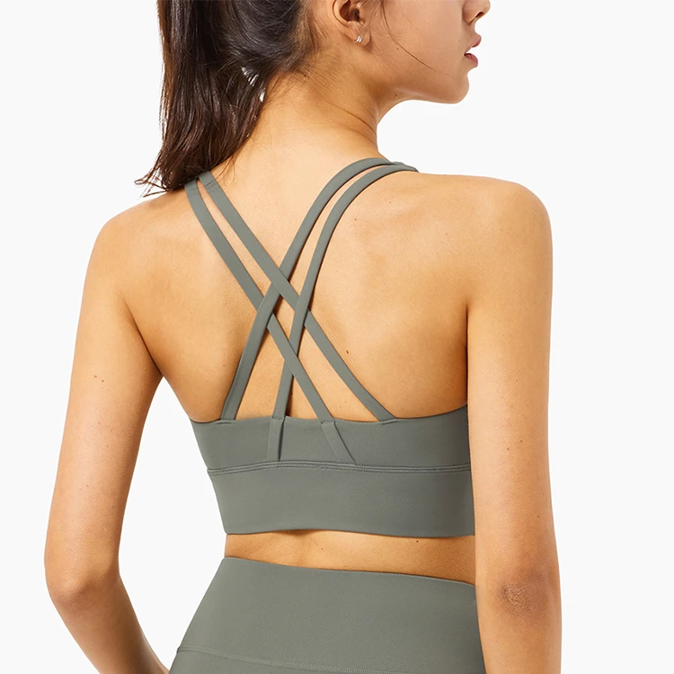 Wholesale Breathable Comfortable Soft Workout Wear Nylon Spandex Gym Sexy Teen Sports Yoga Bra for Girls