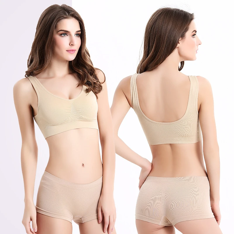 Spot Direct Hair Foreign Trade Cross-border Double Layer Girl Seamless Sports Bra Large Size Vest Yoga Adjustable Underwear
