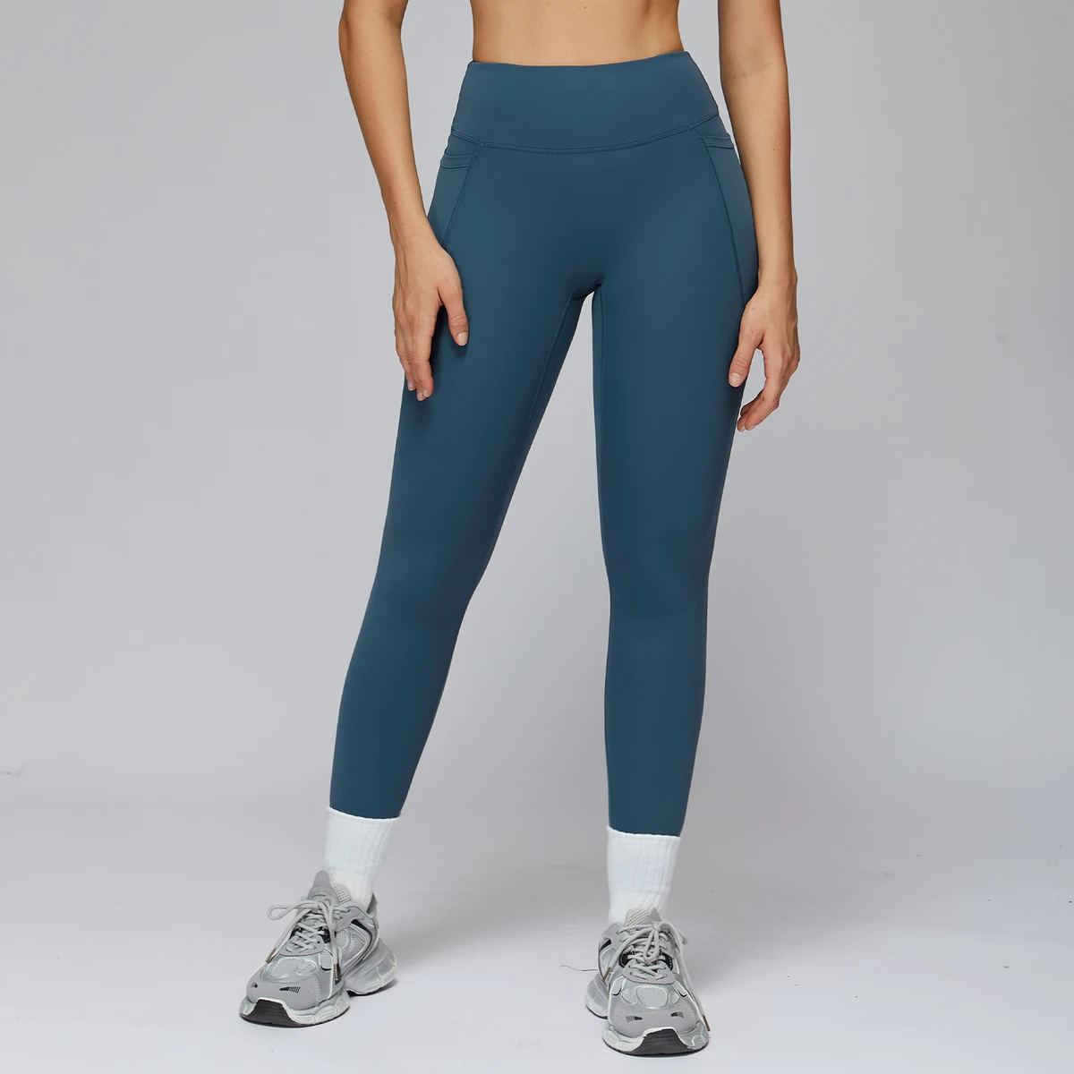 New Design Outdoor Running Fitness Leggings Women's High Waist Yoga Pants with Pocket Beautiful Buttocks Tight Pants