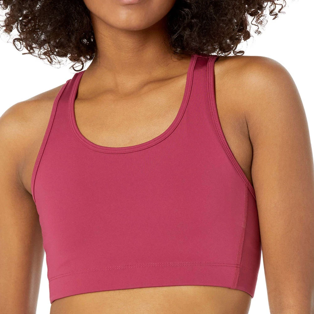Women's Plus Size High Support Lightweight Padded Sports Bra Adjustable Straps Breathable Mesh Eco-Friendly Front Logo Yoga Gym