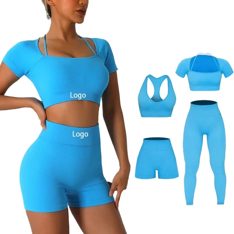 Wholesale Quick-Drying Seamless Fitness Sports Yoga Suit Elastic Sweat-wicking Sexy Butt Lifting Yoga Sets