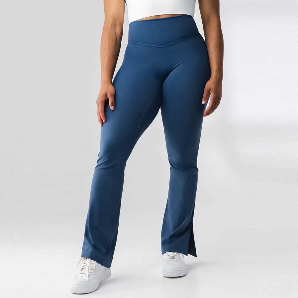 Best Selling High-Waisted Women's Gym Fitness Yoga Leggings Elastic Waist Sweat-Wicking Breathable Solid Four-Way Stretch Custom