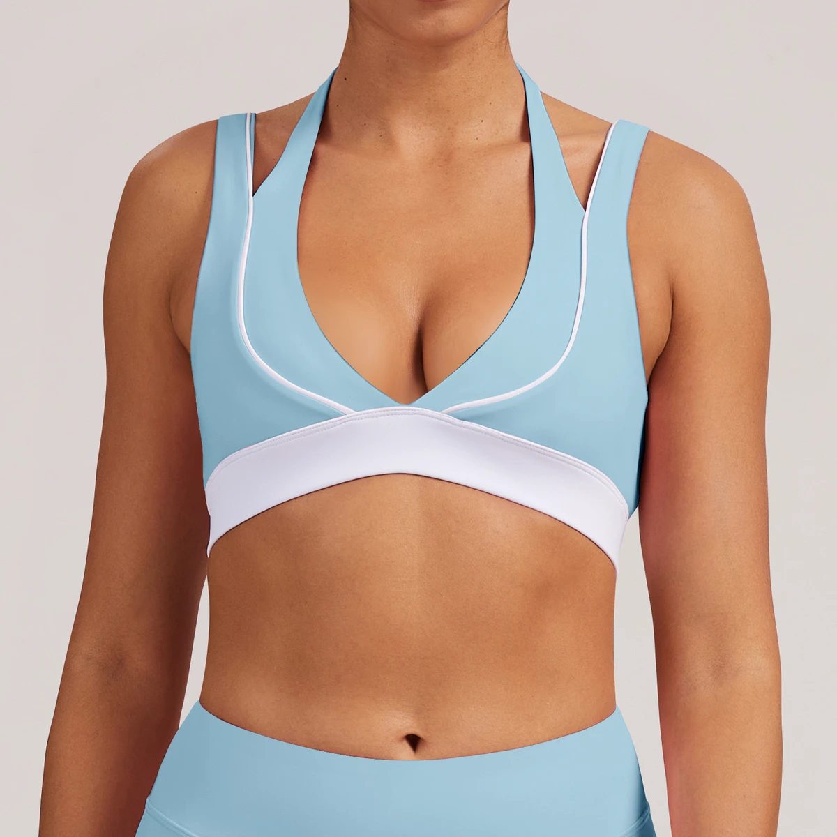 Sports Bra for Women Padded Medium Support U Back Long Line Strappy Bras Seamless High Impact Yoga Exercise Athletic Bras