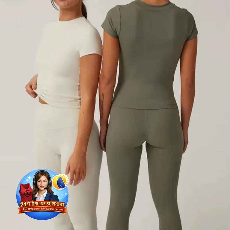 Ropa Deportiva Mujer Yoga Gym Wear Legging Set Woman Activewear Manufacturers Fitness Womens 2 Piece Crop Top and Leggings Set