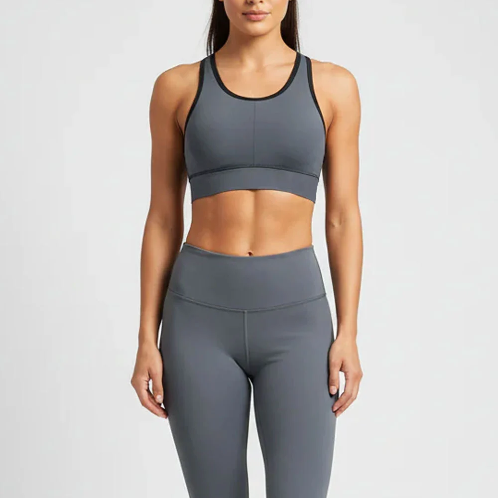 Breathable High Support Women Sports Bra Crisscross Straps Simple Design Front Logo Eco-Friendly Material Quick Dry Removable