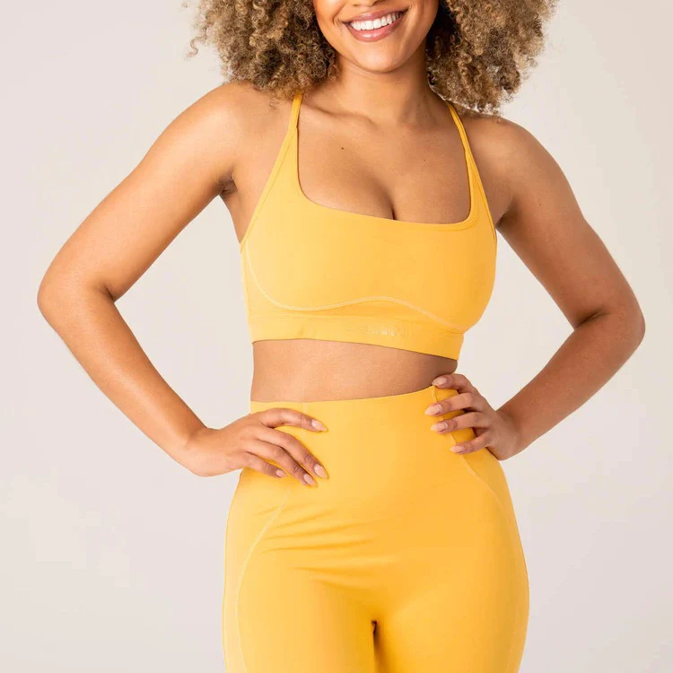 Women's Yoga Gym Bra Medium Support Removable Pads Lightweight Breathable Quick-Dry Moisture Wicking Four-Way Stretch Sports Bra