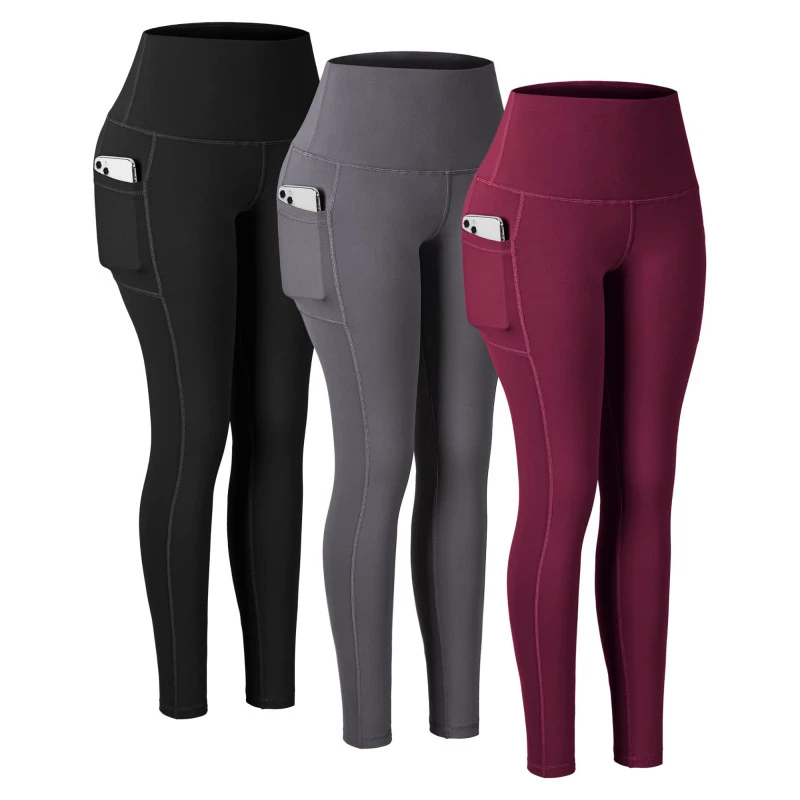 Women's High Waist Gym Soft Stretch Tummy Control Scrunch Butt Yoga Leggings Tights Pants with Pockets Tight Yoga Pants