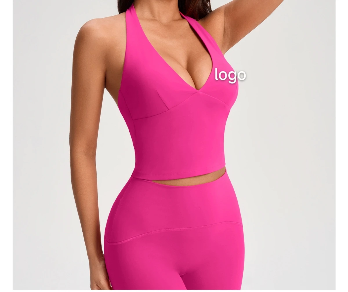 A12 Ladies' Neckless Backless Fashionable Sexy Deep V-Neck Elastic-Wrapping Slim-Fitting Yoga Fitness Bra Nylon Made China
