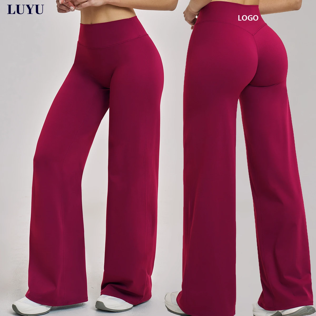 Hot Selling Pilates Straight Yoga Pants Loose Wide-Leg Tummy Control Running Sports Fitness Pants Custom