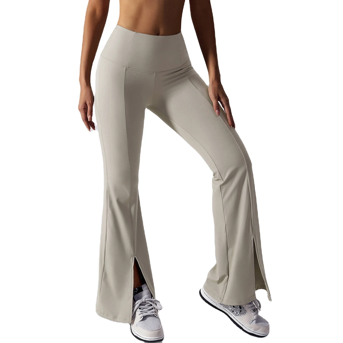 High Waist Flared Leggings Butt Lifting Slit Four-way Stretch Hot Women Yoga Pants