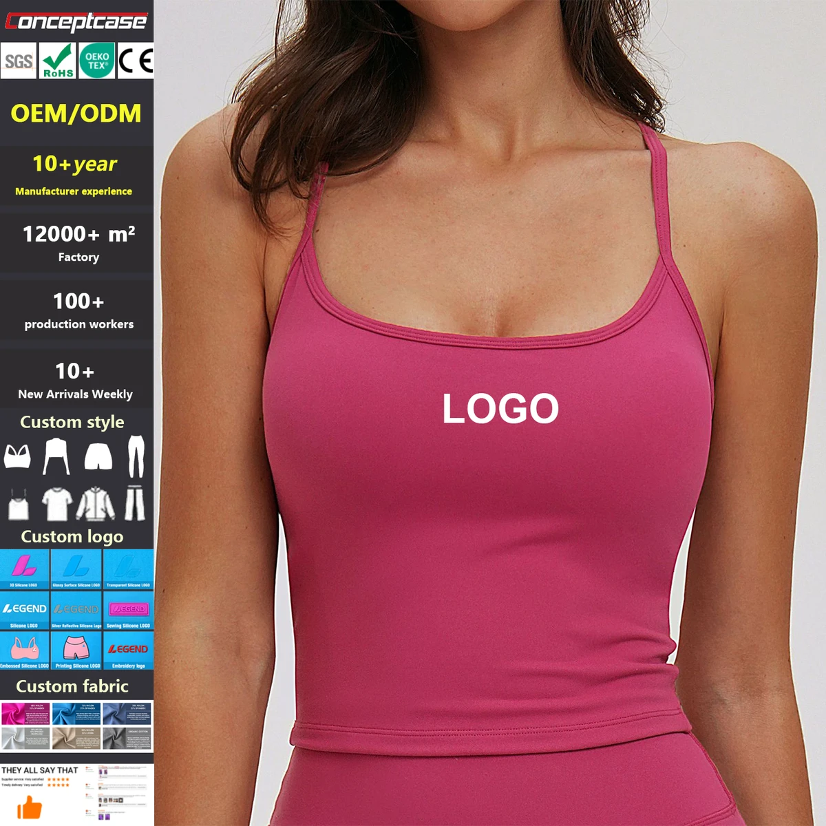 Custom Gym Workout Adjustable Cross Strap High Support Sports Stretch Push up Bra Wireless Padded Soft Yoga Bras for Women