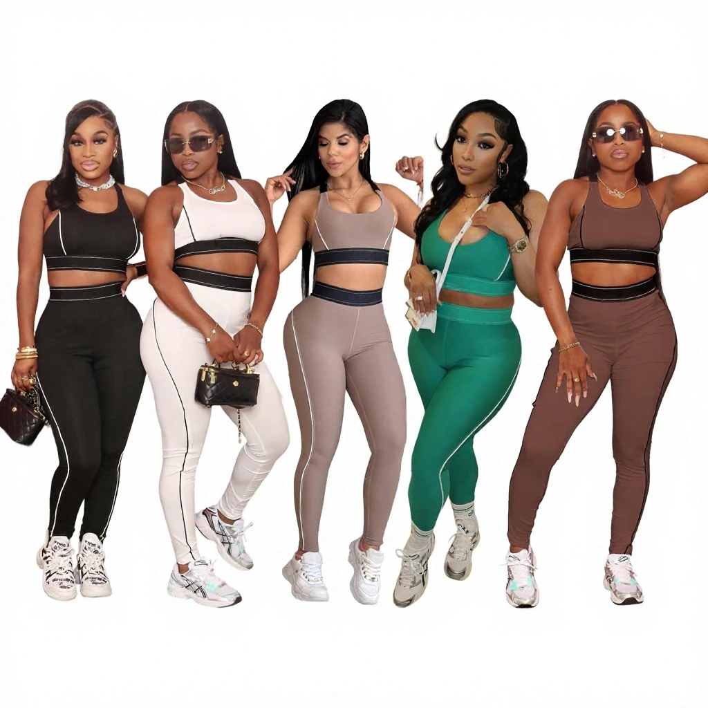 Q6274 New Style Sleeveless Push-Up Sports Vest High-Waisted Butt-Lifting Tummy-Control Solid Quick Dry Fitness Yoga 2-Piece Set