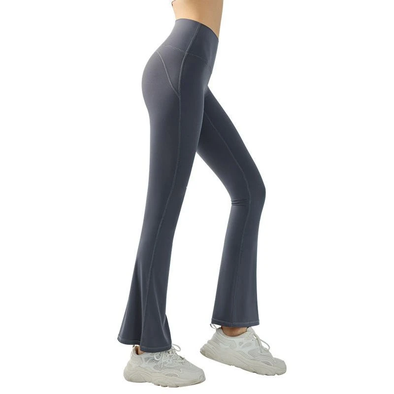 CPY1-1 New Lu Yoga Flare Pants High-waisted Hip Casual Micro Fitness Pants Stretch Slimming Lu Tight Wide-leg Pants