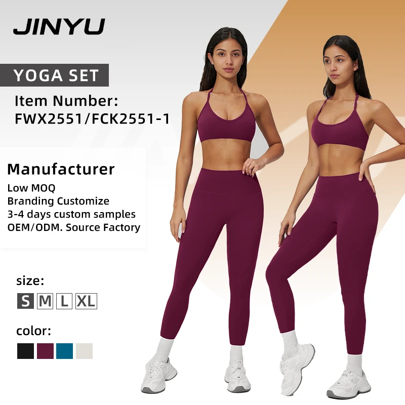 Womens Halter Strap Sports Bra & High Waisted Leggings Set Quick Dry Fitness Yoga Set