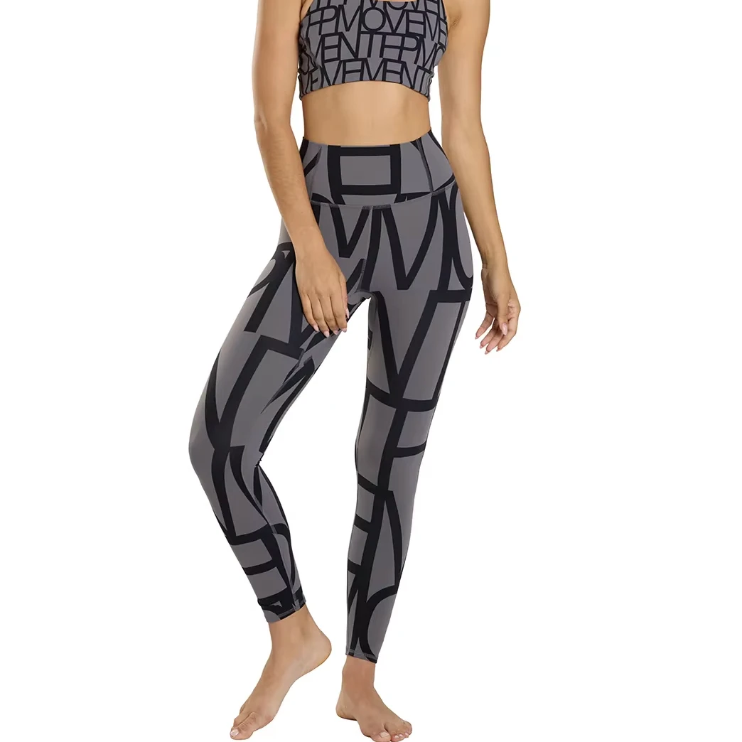 Women's High Waist Elastic Waist Sport Yoga Leggings Plus Size Seamless Printed Push-Up Solid Compression Eco-Friendly