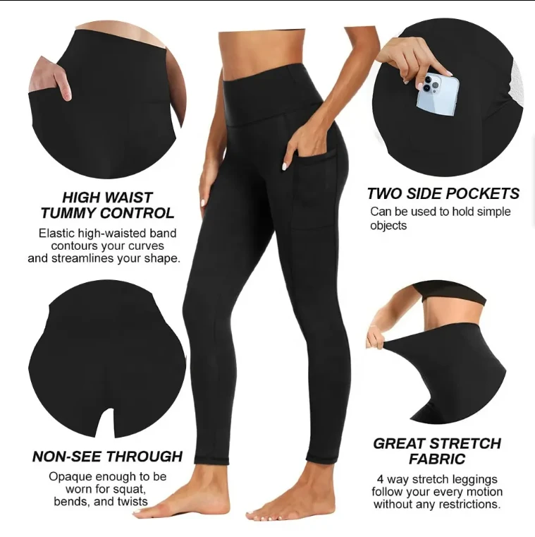 KT-T250153 Custom Logo Low MOQ Super Soft Buttery Yummy Leggings With Pockets Yoga Pants High Waist Fitness Leggings for Women