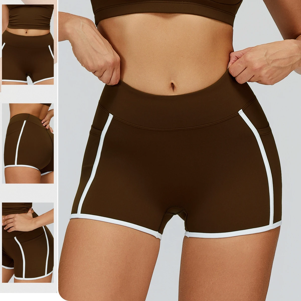 Gym Pants Waisted Workout Yoga Pants Active Wear Fitness Women High Waist Yoga Shorts With Pocket