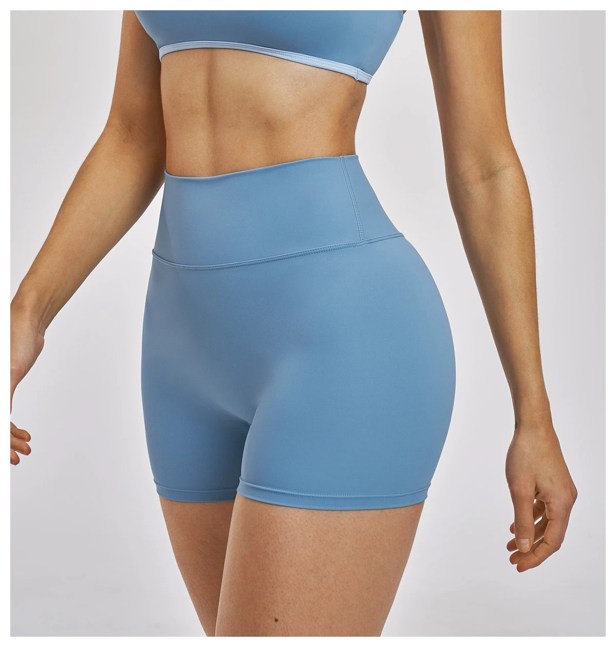 Women's Naked Feeling Yoga Shorts High Waist Tight Yoga Shorts Quick Dry Outdoor Sports Running Fitness Shorts