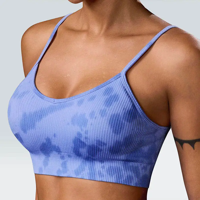 Sports Yoga Bra Sublimation Solid High Support Adjustable Thin Straps Front with Seamless Breathable for Women Outwear