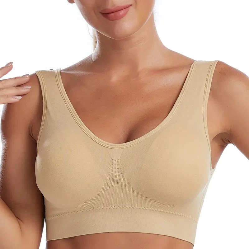 Customization Sports Bras Women Support Large Wireless Seamless Yoga Fat Detachable Padded Lightweight Breathable Four-Way