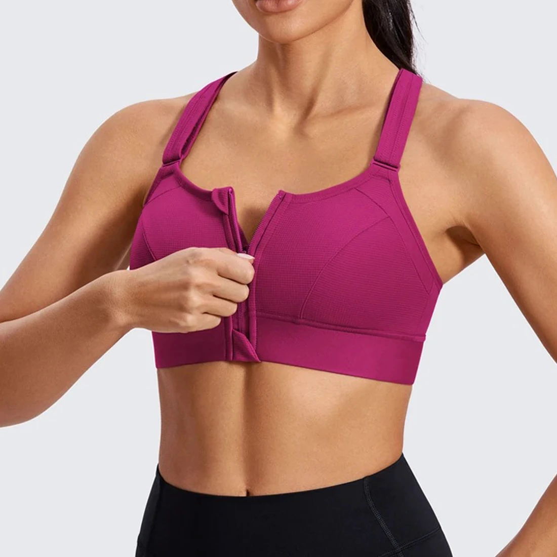 OEM ODM Breathable Front Women High Support Seamless Backless Spandex/Nylon Sports Bra Fitness Wear Custom Logo Custom Sizes