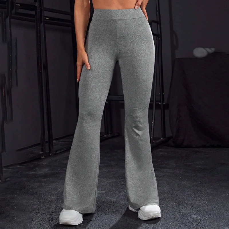 Women’s High Waisted Flared Leggings Butt Lifting Push Up Stretchy Fitness Tights Mesh Quick Dry Yoga Pants for Gym Workout