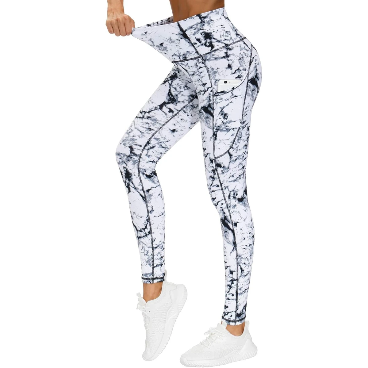 4-Way Stretch Spandex/Polyester Anti-Bacterial Yoga Pants High Waist Compression Women Sportswear Phone Pocket Ankle-Length 180g