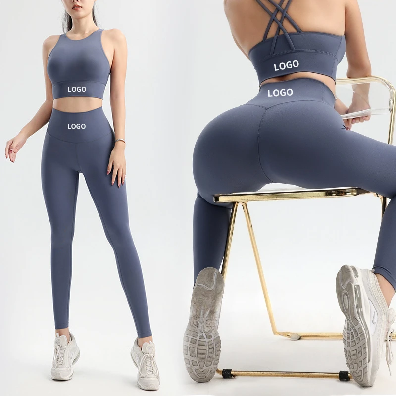 Private Label Custom Fitness Clothes Girls Sports Wear Women Spandex Two Piece Yoga Set Bra And Short Set
