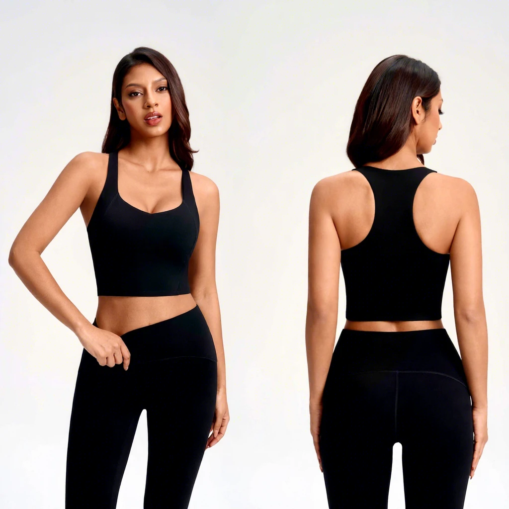 High-strength Breathable Sports Bra for Women Shockproof Gathering I-back Vest Four-way Stretch Suitable for Running Outer Wear