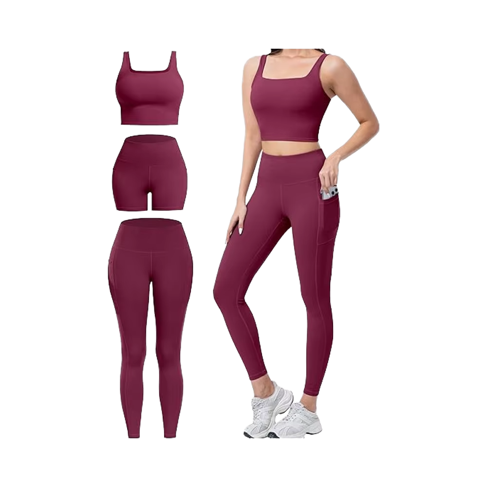 Women Yoga 2 Piece Sets Print Fitness Set Quick Dry Sports Bra with High Waist Workout Shorts