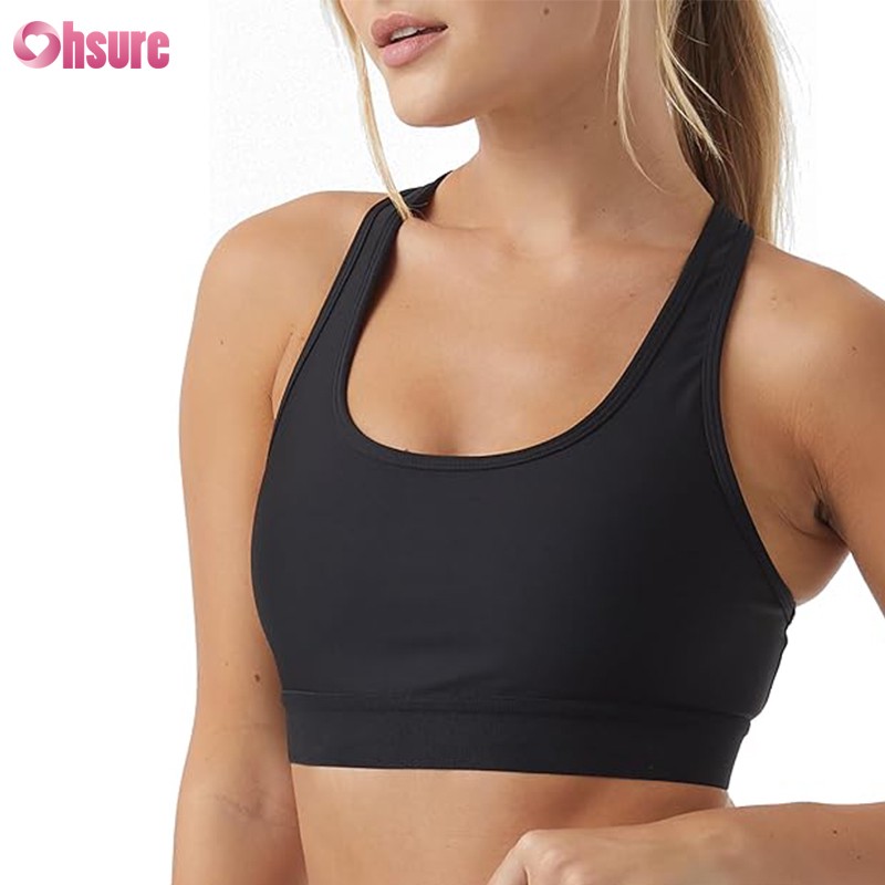 Women's High-support Long Sports Bra , Yoga Padding, Crop Top