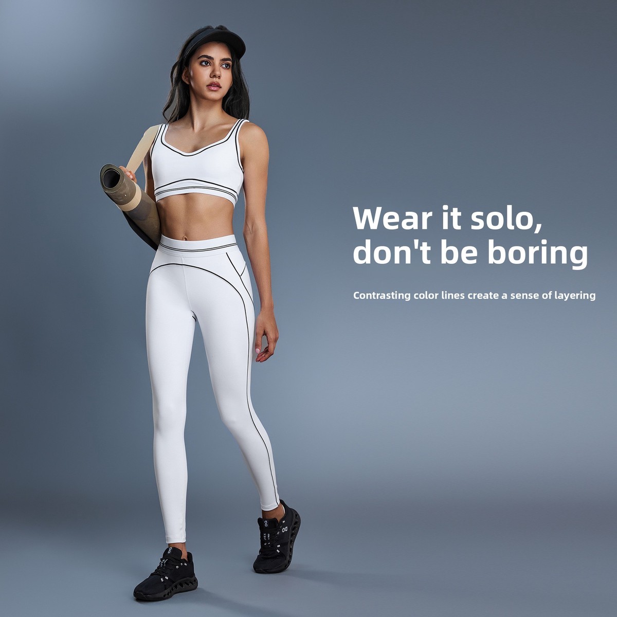 Naked Feeling 2 Piece Yoga Set Strappy Sports Bra and High Waist Leggings Seamless LowMOQ Custom Activewear Set Fitness yogawear