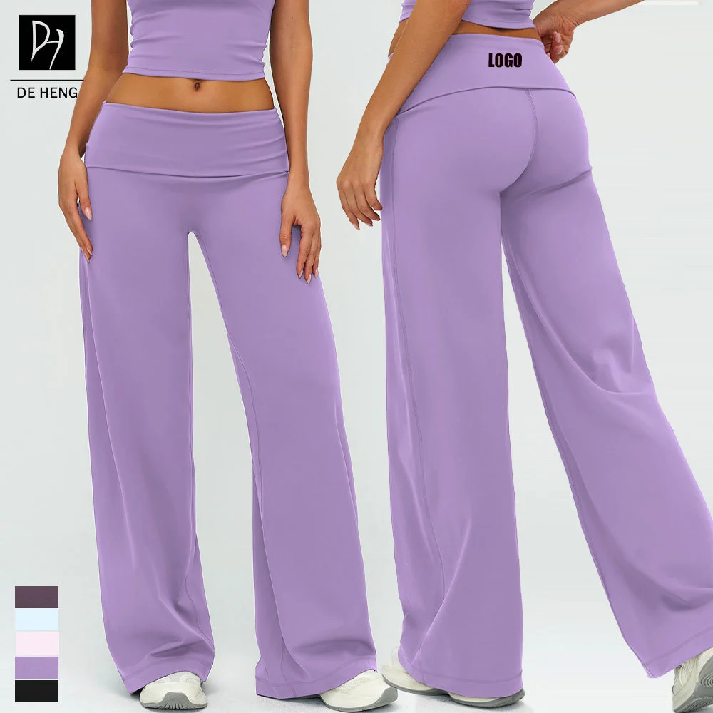 Plus Size Custom Sports Gym Legging High Stretch Yoga Sports Running Wide Flared Leg Pants Women's Flare Pants Leggings