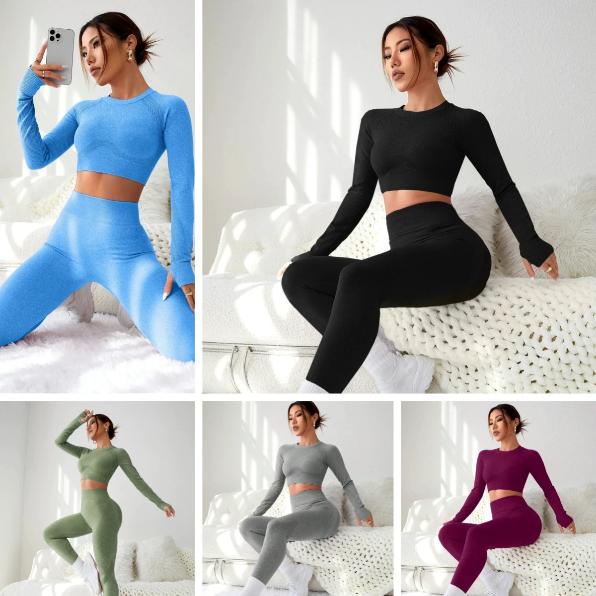Wholesale High-quality Backless Casual Sportswear, Breathable Women's Abdominal Cinching Fitness Yoga Sets