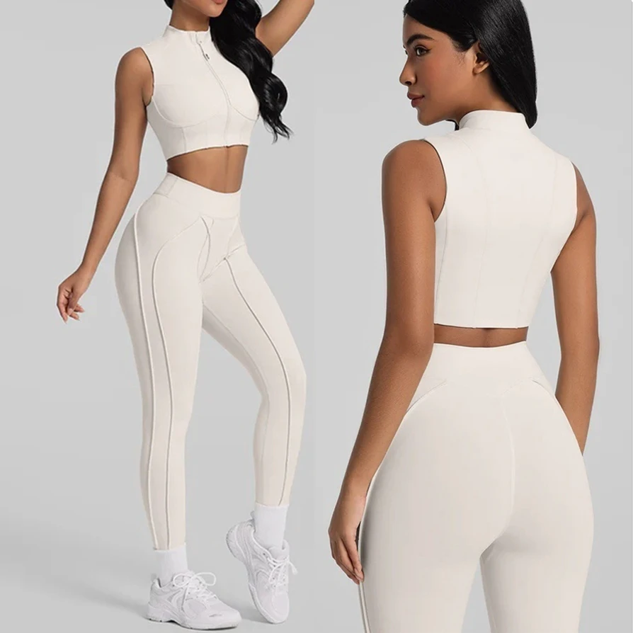 Wholesale High Waist Gym Fitness Leggings 2 Piece Sets New Workout Wear Sportswear Yoga Bra Set for Women