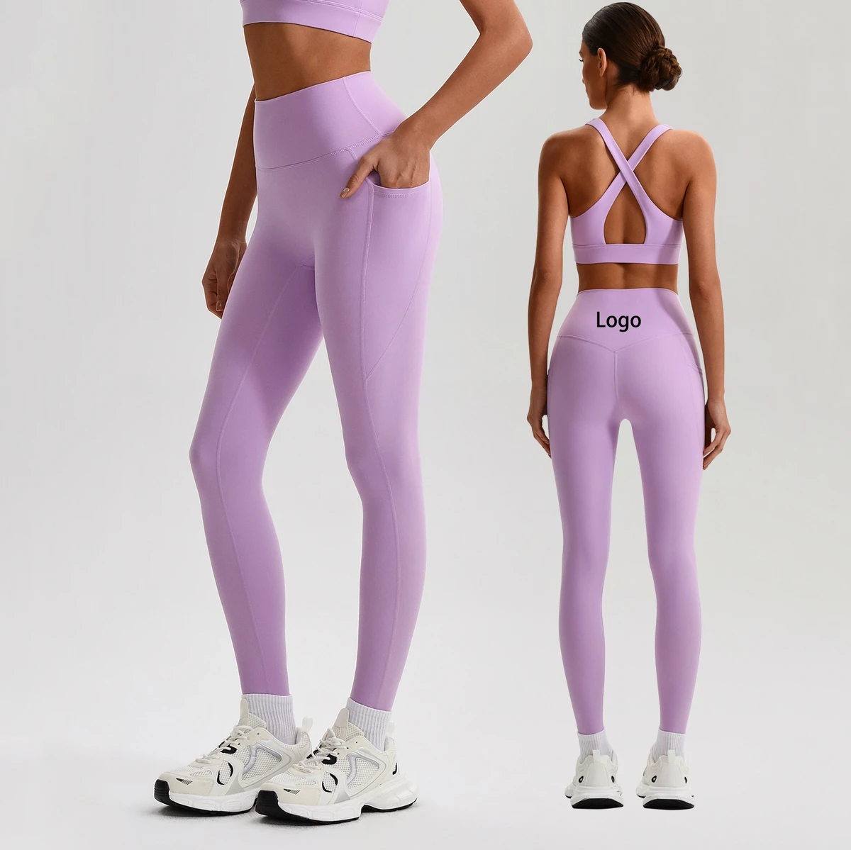 New Arrivals 75%Nylon/25%Spandex High Waist Leggings With Side Pockets Tummy Control Butt Lift Quick Dry Fitness Yoga Leggings