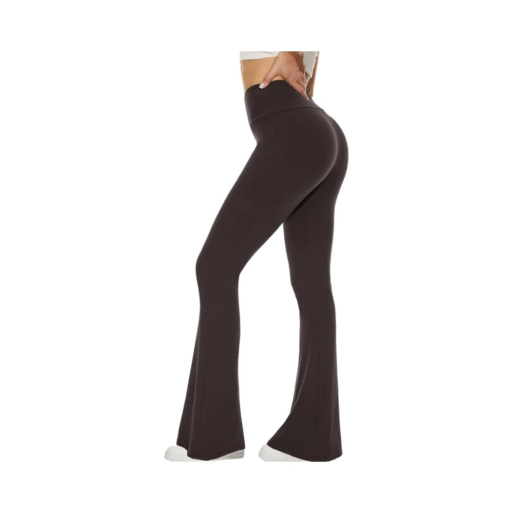 Sundwudu Black Flare Yoga Pants for Women-Soft High Waist Bootcut Leggings Tummy Control Color Blocking Wrinkle-Resistant Full