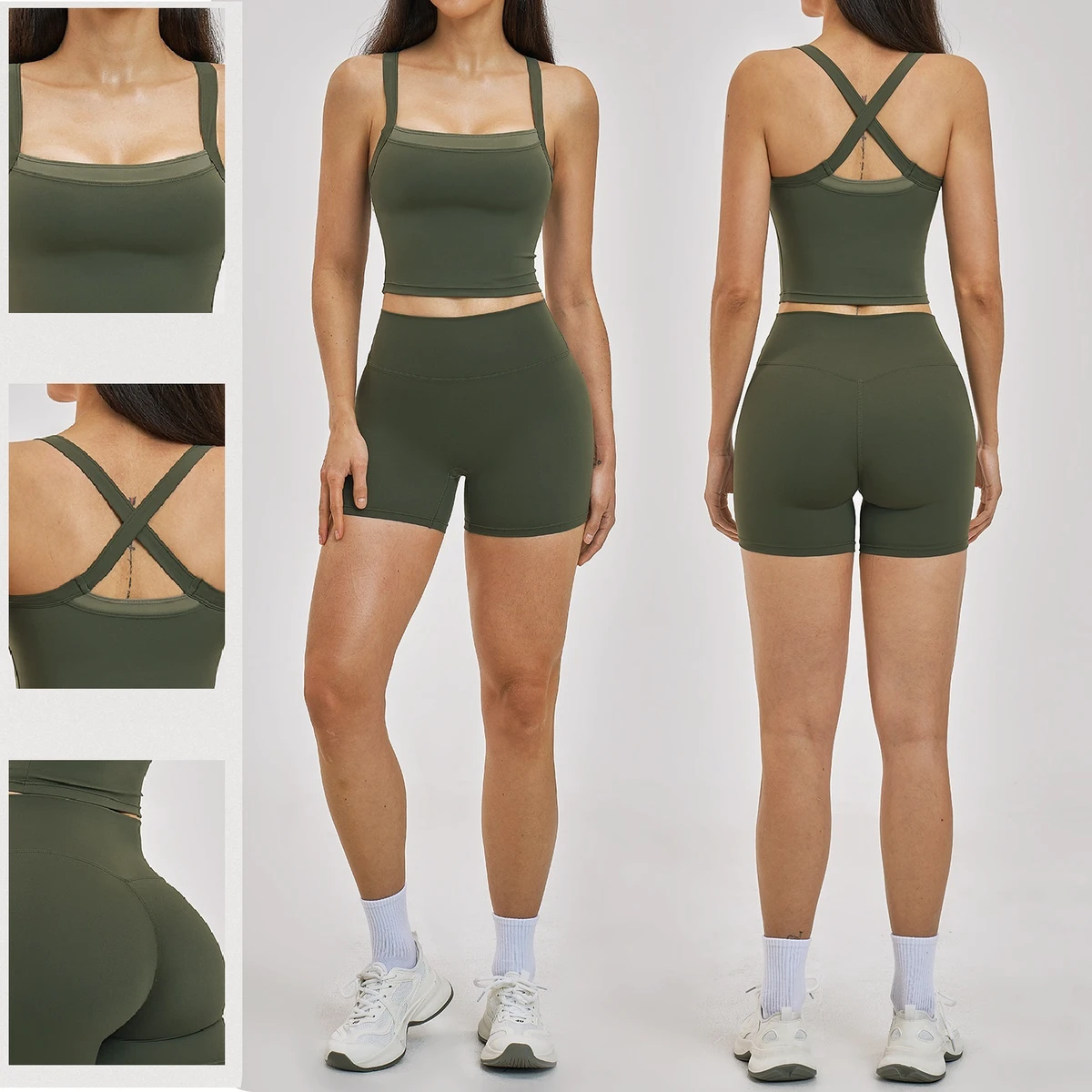 New Design Wholesale 2 Piece Yoga Set Ropa Deportiva Mujer Outdoor Gym Fitness Sets for Women