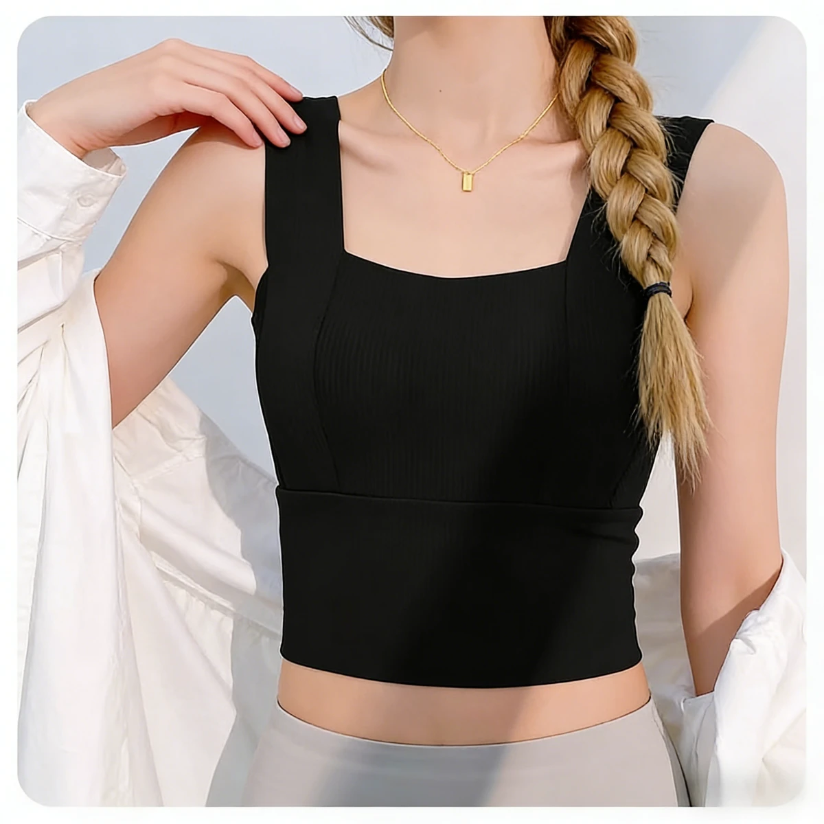 Women's High Support Shockproof Anti-Sagging Breathable Quick Dry Yoga Sports Bra One-Shoulder Strap Spandex/Polyester U-NECK