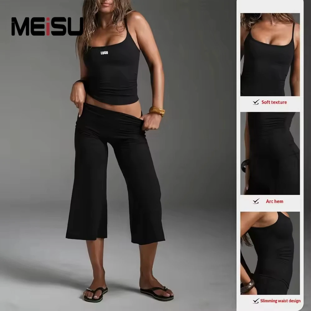 Yoga Activewear Set Quick Dry Sports Bra Wide Leg 7/8 Length Pants Butt Lifting High Waist Casual Running Gym Workout Suit