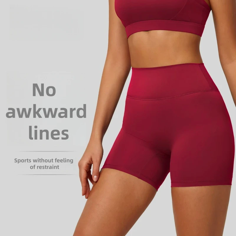 Summer Womens Solid High-Waist Tummy Control Butt-Lifting Tight-Fitting Sheer-Feel Cropped Yoga Pants Running