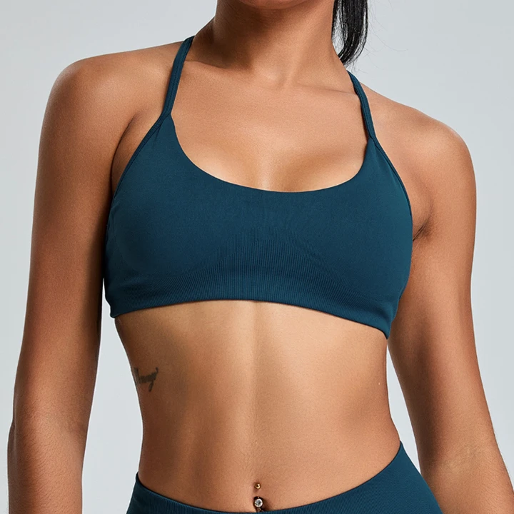 Custom Logo Cross Back Yoga Gym Workout Sports Bra Crop Top High Quality Women Fitness Sports Wear Women Sports Bra