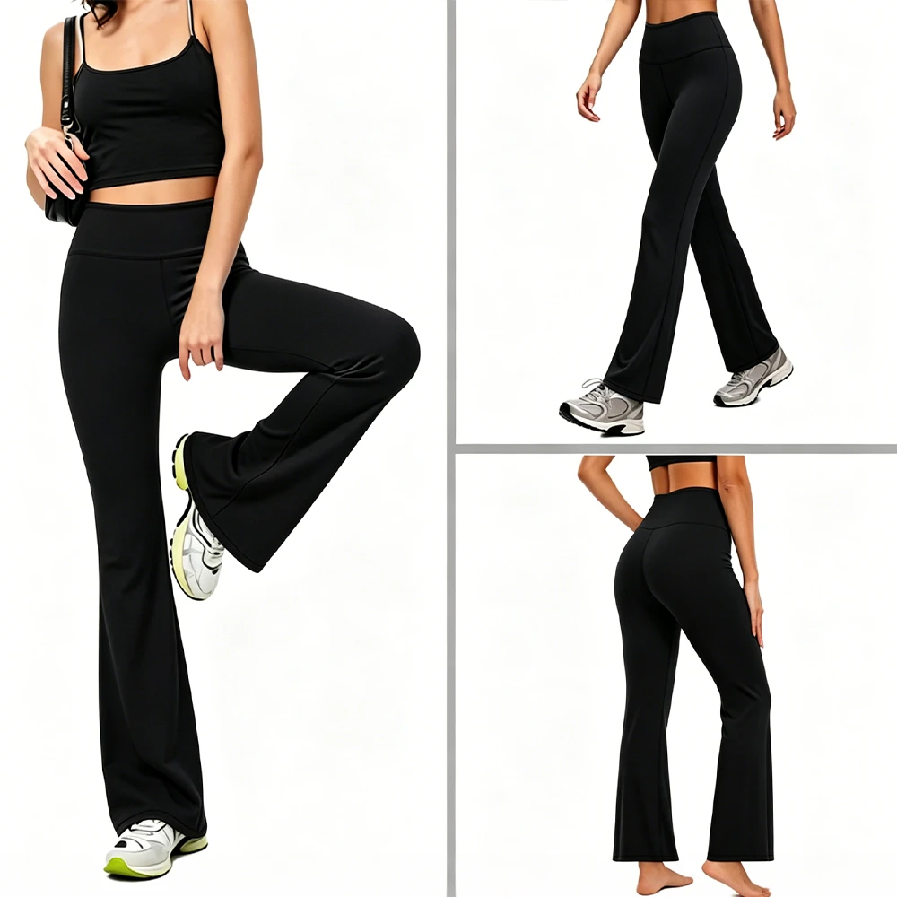 Women's Buttery Soft High Waisted Flare Leggings Stretchy Bootcut Yoga Pants for Workout Lounge and Casual Wear