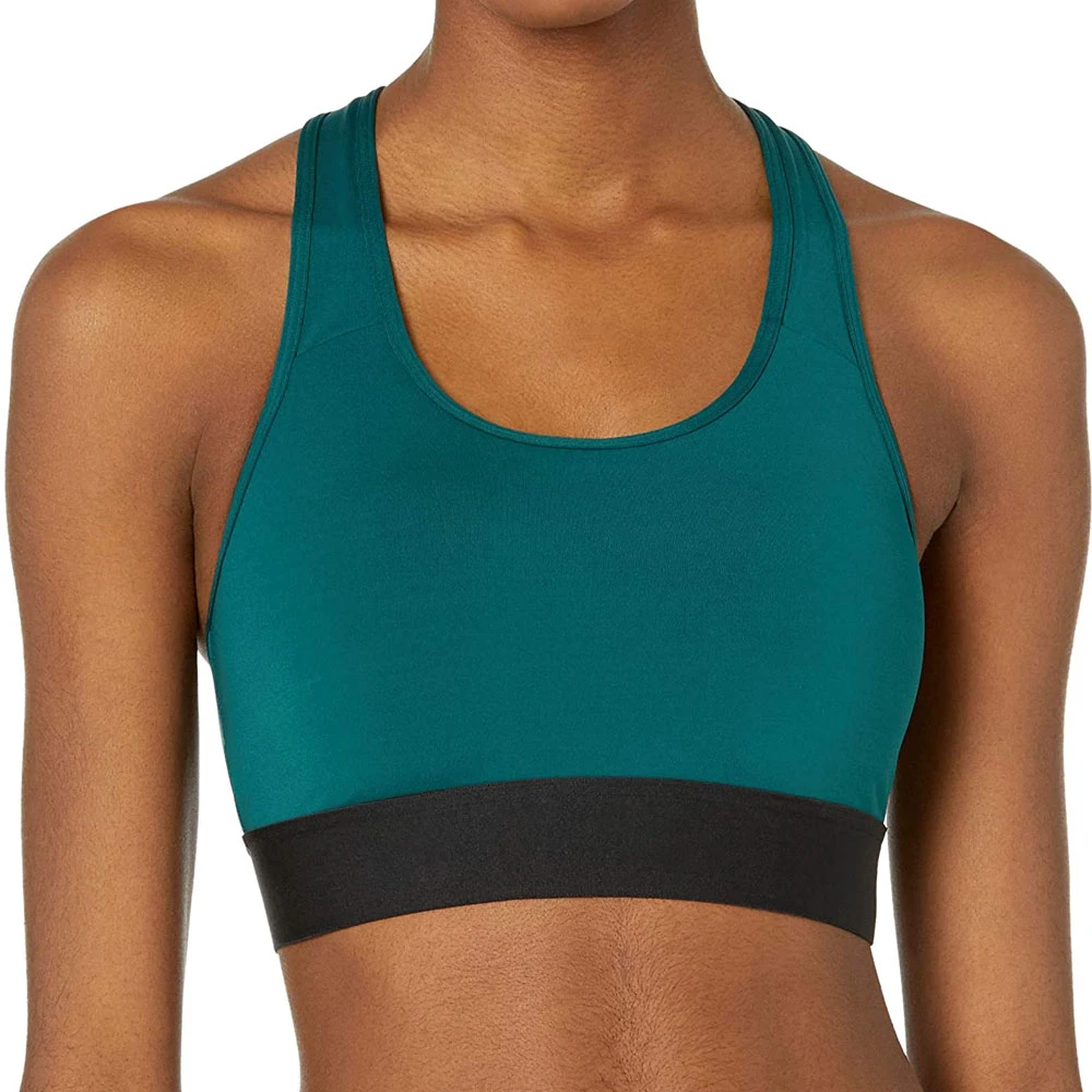 Women's Fashionable Casual High Support Quick Dry Breathable Lightweight Yoga Sports Bra Removable Pads Front Logo Spandex/Nylon