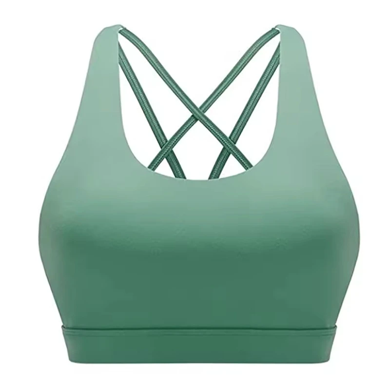 Wholesale Women's Lightweight Seamless Reversible High Support Cross Back Yoga Gym Sports Bra Breathable Active Wear