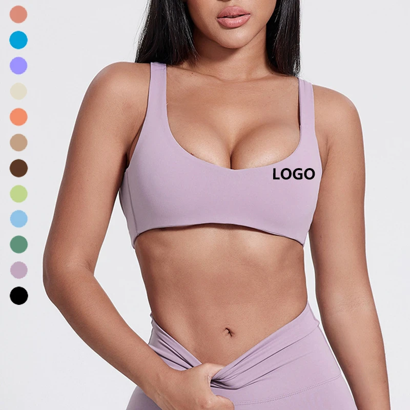 XW-5010 Backless Fitness Wide Strap Yoga Quick Dry Push up Workout Comfortable Activewear Sports Gym Bra for Women
