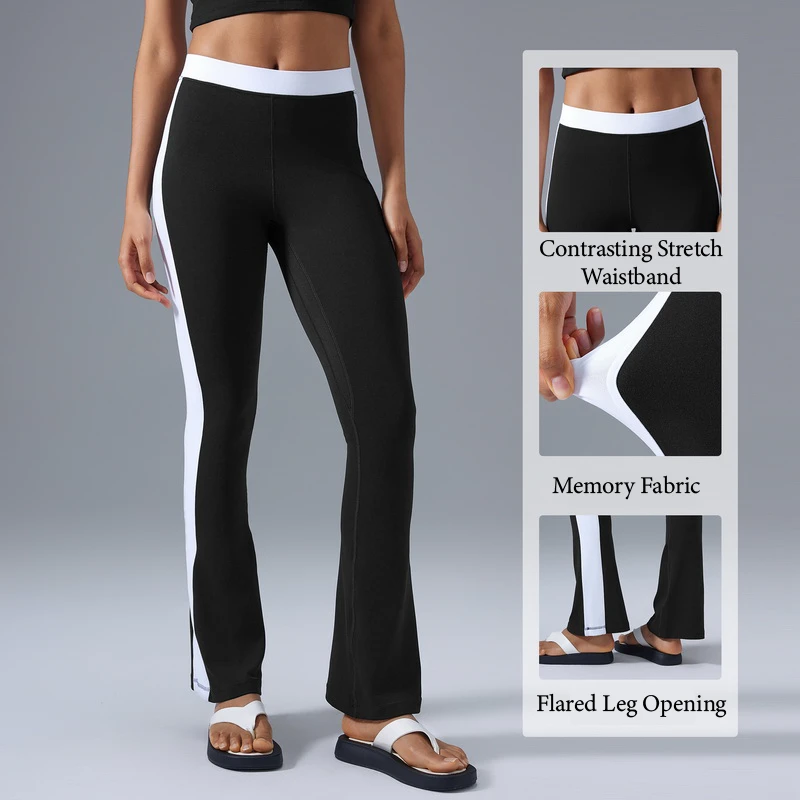 Women's High-Waisted Breathable Dance Yoga Flare Pants Quick Dry Butt-Lifting Leggings Elastic Waist Plus Size Spandex/Nylon