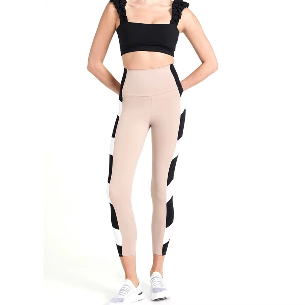 High Waist Women's Knitted Solid Leggings Stretch Yoga Pants Breathable Anti-Bacterial Tummy Control Slim Fit Thick Workout