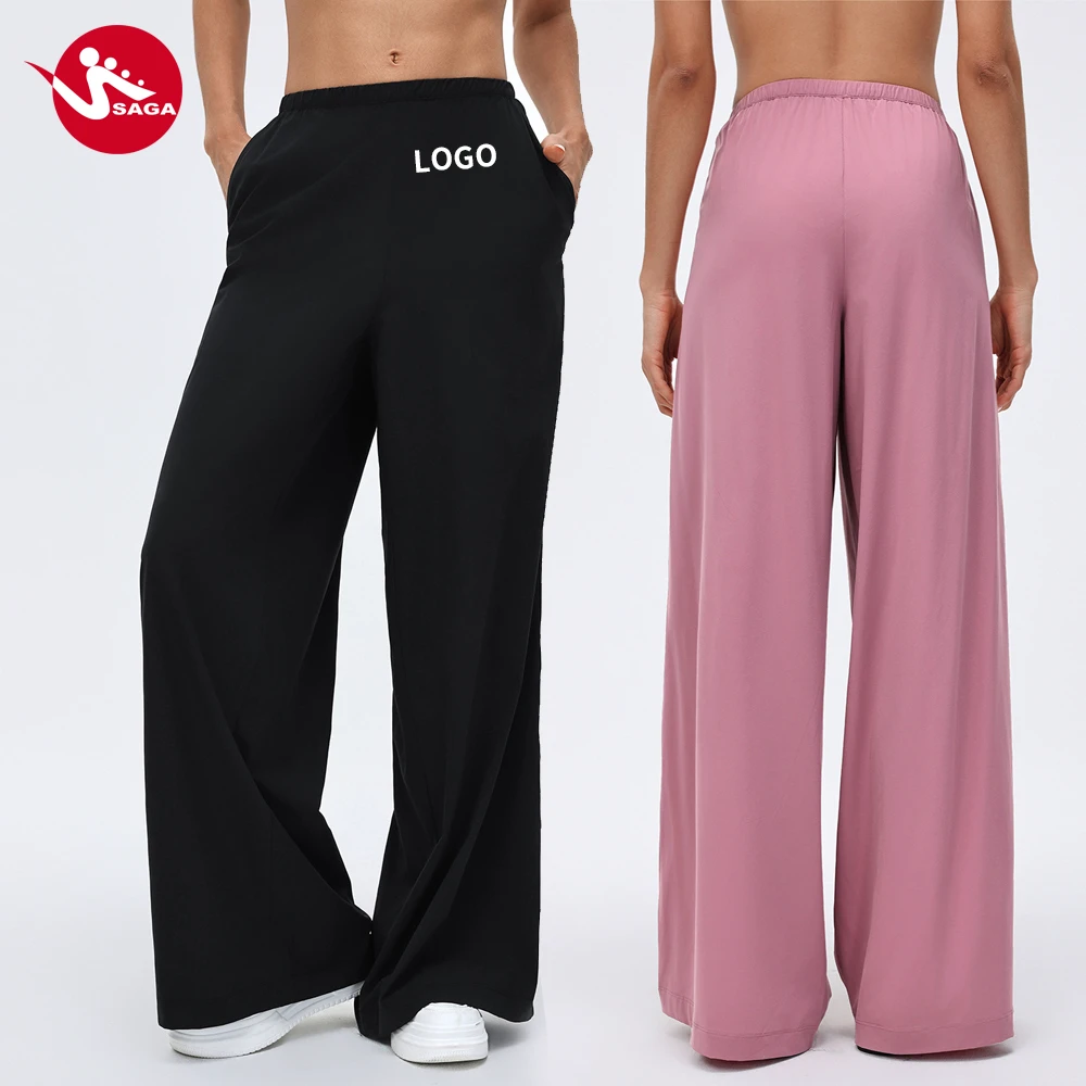 New Custom Nylon Spandex Multicolor Fashion Quick Dry Flare Workout Pants Women For Outdoor Gym Sports Wide Leg